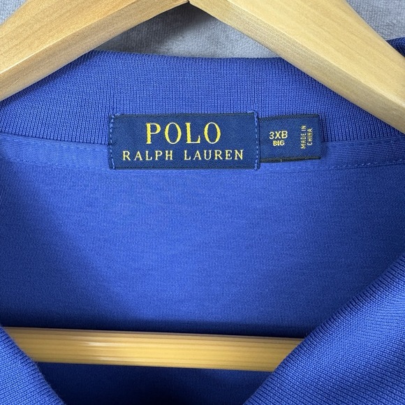 Ralph Lauren Polo Shirt Mens 3XB Big Blue Soft Flesh Pony Stretch Preppy - Picture 7 of 10